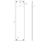 Technical drawing of of Frelan - Jedo Plain Fingerplates 350x75mm Polished Brass Sku. JV78PB
