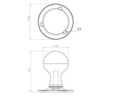 Technical drawing of of Frelan - Jedo Ball Shape Mortice Door Knobs Pewter Sku. PEW5