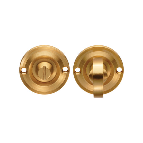 High quality image of Carlisle Brass - Delamain Small Turn and Release - Satin Brass | Sku. dk13sb | Trade Door Handles.