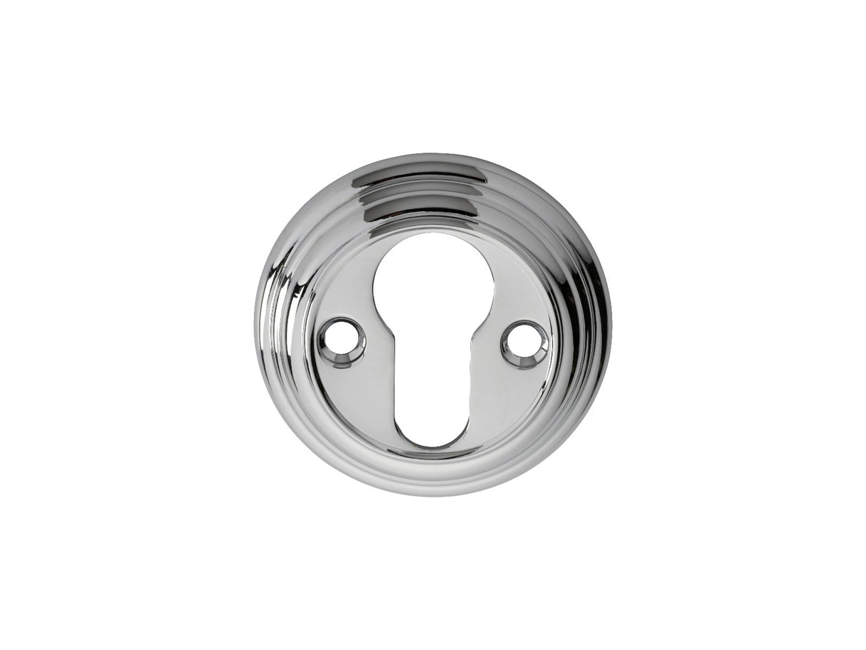 High quality image of Carlisle Brass - Delamain Euro Profile Escutcheon - Polished Chrome | Sku. dk1cp | Trade Door Handles.
