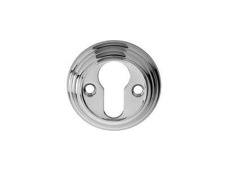 High quality image of Carlisle Brass - Delamain Euro Profile Escutcheon - Polished Chrome | Sku. dk1cp | Trade Door Handles.