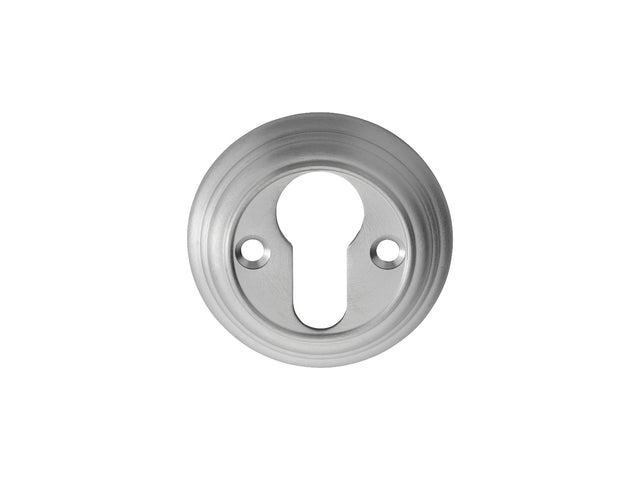 High quality image of Carlisle Brass - Delamain Euro Profile Escutcheon - Satin Chrome | Sku. dk1sc | Trade Door Handles.