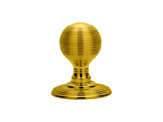 High quality image of Carlisle Brass - Delamain Reeded Mortice Knobs - Polished Brass | Sku. dk37c | Trade Door Handles.