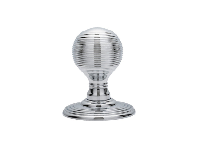 High quality image of Carlisle Brass - Delamain Reeded Mortice Knobs - Polished Chrome | Sku. dk37ccp | Trade Door Handles.