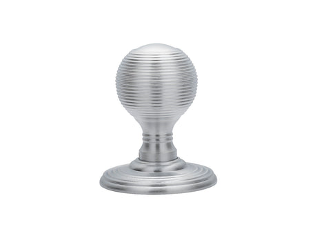 High quality image of Carlisle Brass - Delamain Reeded Mortice Knobs - Satin Chrome | Sku. dk37csc | Trade Door Handles.
