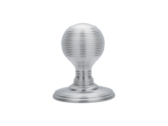 High quality image of Carlisle Brass - Delamain Reeded Mortice Knobs - Satin Chrome | Sku. dk37csc | Trade Door Handles.