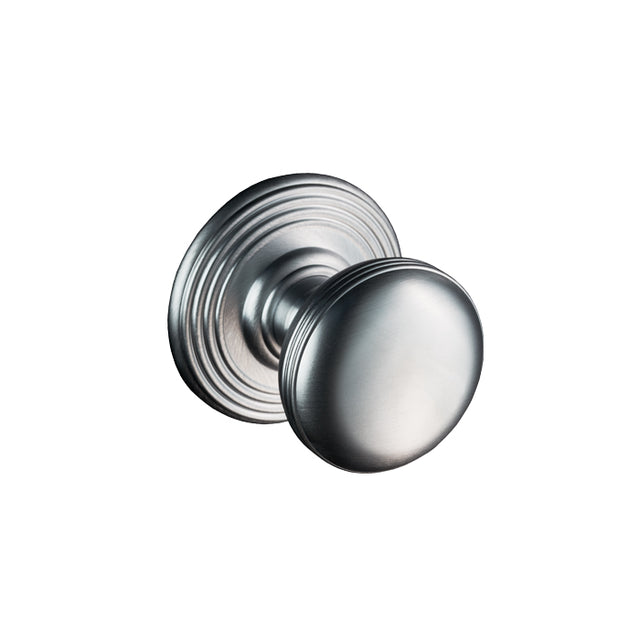 High quality image of Carlisle Brass - Delamain Ringed Mortice Knobs - Satin Chrome | Sku. dk39csc | Trade Door Handles.
