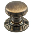 High quality image of Delamain - Ringed Knob 28mm - Florentine Bronze | Sku. dk49bfb | Trade Door Handles.