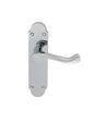 High quality image of Carlisle Brass - Oakley Lever on Latch Backplate - Polished Chrome | Sku. dl167cp | Trade Door Handles.