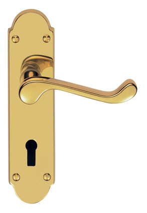 High quality image of Carlisle Brass - Oakley Lever on Lock Backplate - Polished Brass | Sku. dl168 | Trade Door Handles.