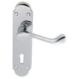 High quality image of Carlisle Brass - Oakley Lever on Lock Backplate - Polished Chrome | Sku. dl168cp | Trade Door Handles.