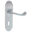 High quality image of Carlisle Brass - Oakley Lever on Lock Backplate - Satin Chrome | Sku. dl168sc | Trade Door Handles.