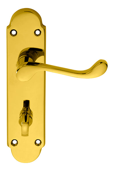 High quality image of Carlisle Brass - Oakley Lever on WC Backplate - Stainless Brass | Sku. dl168wcpvd | Trade Door Handles.