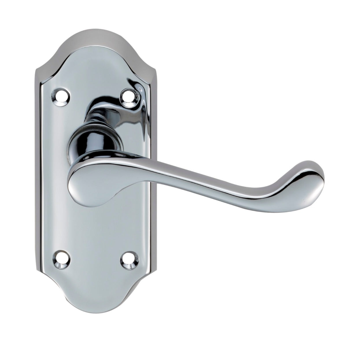 High quality image of Carlisle Brass - Ashtead Lever on Short Latch Backplate - Polished Chrome | Sku. dl16cp | Trade Door Handles.