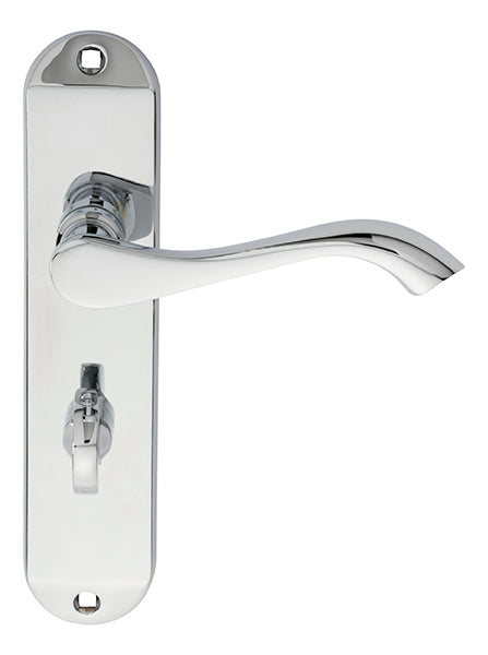 High quality image of Carlisle Brass - Andros Lever on WC Backplate - Polished Chrome | Sku. dl182cp | Trade Door Handles.
