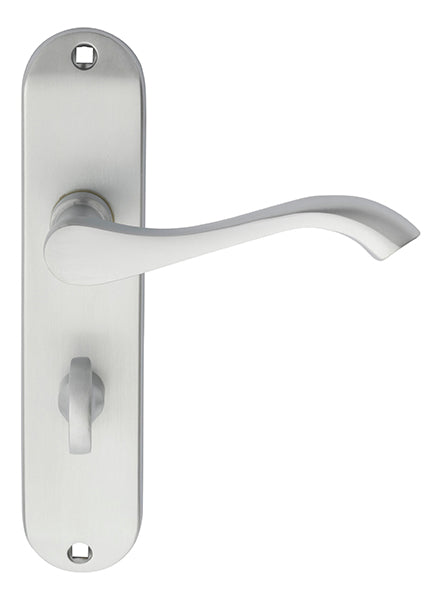 High quality image of Carlisle Brass - Andros Lever on WC Backplate - Satin Chrome | Sku. dl182sc | Trade Door Handles.