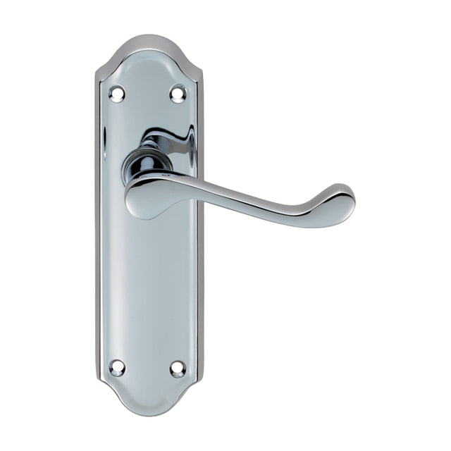 High quality image of Carlisle Brass - Ashtead Lever on Latch Backplate - Polished Chrome | Sku. dl18cp | Trade Door Handles.