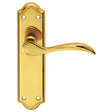 High quality image of Carlisle Brass - Madrid Lever on Latch Backplate - Polished Brass | Sku. dl191 | Trade Door Handles.