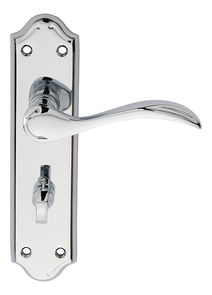High quality image of Carlisle Brass - Madrid Lever on WC Backplate - Polished Chrome | Sku. dl192cp | Trade Door Handles.