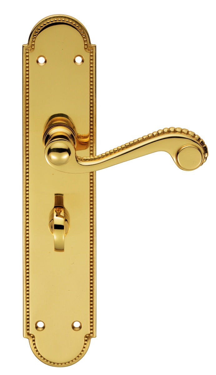 High quality image of Carlisle Brass - Chesham Lever on Long WC Backplate - Polished Brass | Sku. dl272 | Trade Door Handles.