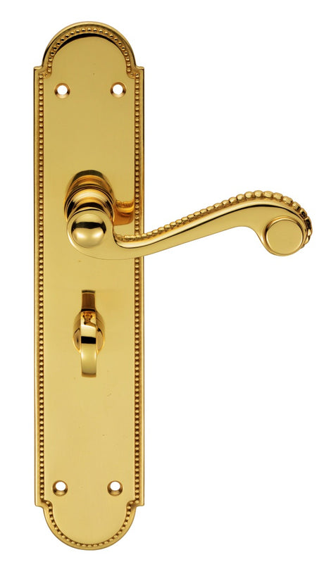 High quality image of Carlisle Brass - Chesham Lever on Long WC Backplate - Polished Brass | Sku. dl272 | Trade Door Handles.