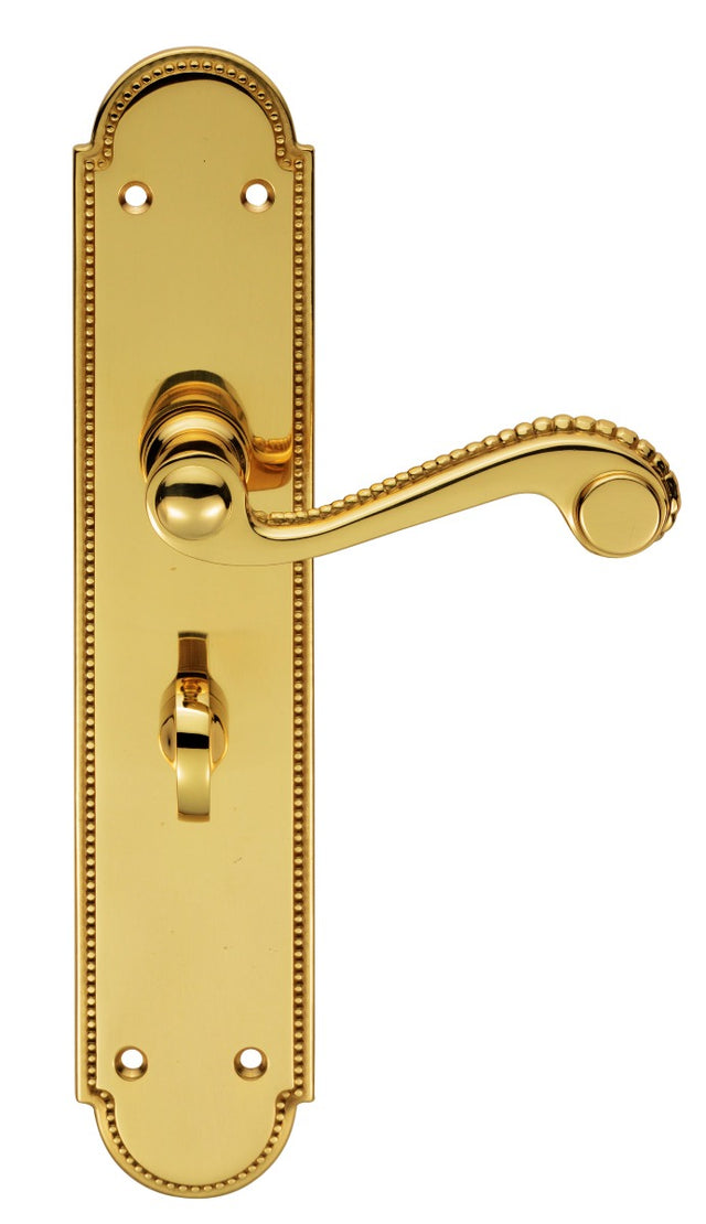 High quality image of Carlisle Brass - Chesham Lever on Long WC Backplate - Polished Brass | Sku. dl272 | Trade Door Handles.