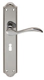 High quality image of Carlisle Brass - Madrid Lever on Long Lock Backplate - Polished Chrome | Sku. dl290cp | Trade Door Handles.