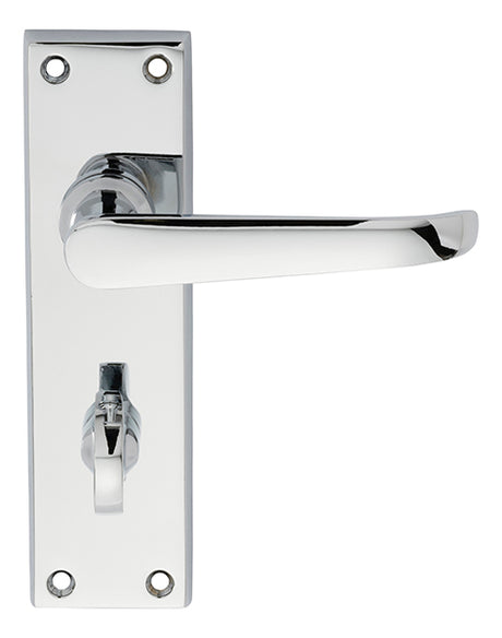 High quality image of Carlisle Brass - Victorian Ascot Lever on WC Backplate - Polished Chrome | Sku. dl30wccp | Trade Door Handles.