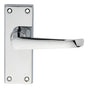 High quality image of Carlisle Brass - Victorian Ascot Lever on Short Latch Backplate - Polished Chrome | Sku. dl31cp | Trade Door Handles.