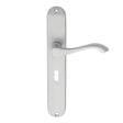 High quality image of Carlisle Brass - Andros Lever on Long Lock Backplate - Satin Chrome | Sku. dl380sc | Trade Door Handles.