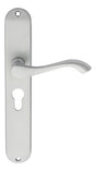 High quality image of Carlisle Brass - Andros Lever on Euro Lock Long Backplate - Satin Chrome | Sku. dl380ysc | Trade Door Handles.