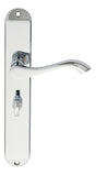 High quality image of Carlisle Brass - Andros Lever on Long WC Backplate - Polished Chrome | Sku. dl382cp | Trade Door Handles.