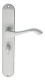 High quality image of Carlisle Brass - Andros Lever on Long WC Backplate - Satin Chrome | Sku. dl382sc | Trade Door Handles.