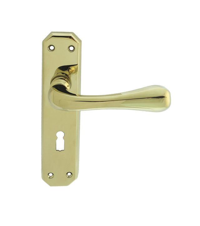 High quality image of Carlisle Brass - Eden Lever on Lock Backplate - Stainless Brass | Sku. dl410pvd | Trade Door Handles.