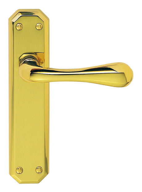 High quality image of Carlisle Brass - Eden Lever on Latch Backplate - Polished Brass | Sku. dl411 | Trade Door Handles.