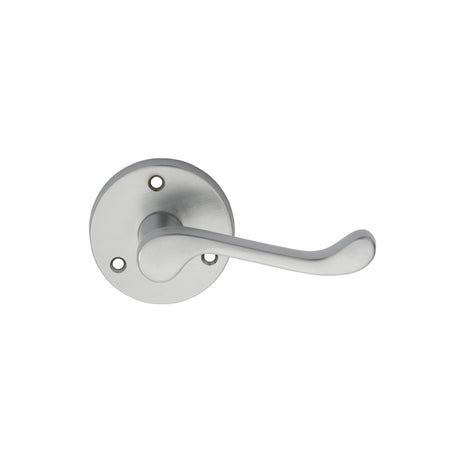 High quality image of Carlisle Brass - Victorian Scroll Lever on Round Rose - Satin Chrome | Sku. dl56sc | Trade Door Handles.