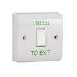 High quality image of the Zoo Hardware - Standard Retractable Switch Button c/w White Back Box - "Press to Exit" | Sku. ebls-pte | available to order from Trade Door Handles in Kendal.