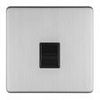 This is an image of Eurolite - Concealed 3mm 1 Gang Telephone Master Stainless Steel (With Black Trim) | Sku. ecss1mb | available from Trade Door Handles.