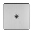 This is an image of Eurolite - Concealed 3mm 3 Gang Isolated Tv Stainless Steel (With White Trim) | Sku. ecss1tvw | available from Trade Door Handles.