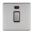 This is an image of Eurolite - Concealed 3mm 1 Gang 20Amp Dp Switch & Neon Stainless Steel (With Black Trim) | Sku. ecss20adpswnb | available from Trade Door Handles.