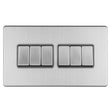 This is an image of Eurolite - Concealed 3mm 7 Gang 10Amp 2Way Switch Stainless Steel (With Matching Trim) | Sku. ecss6swg | available from Trade Door Handles.