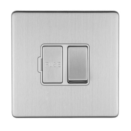 This is an image of Eurolite - Concealed 3mm 13Amp Switched Fuse Spur Stainless Steel (With Matching Trim) | Sku. ecssswfw | available from Trade Door Handles.