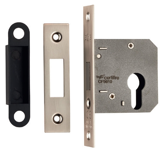 High quality image of Eurospec - Easi-T Economy Euro Profile Deadlock 64mm - Satin Nickel | Sku. ede5025sn | Trade Door Handles.