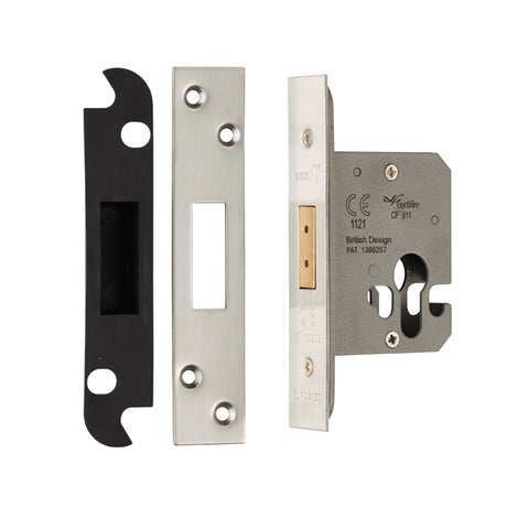 High quality image of Eurospec - Euro Profile Deadlock 64mm - Satin Stainless Steel | Sku. eds5025sss | Trade Door Handles.