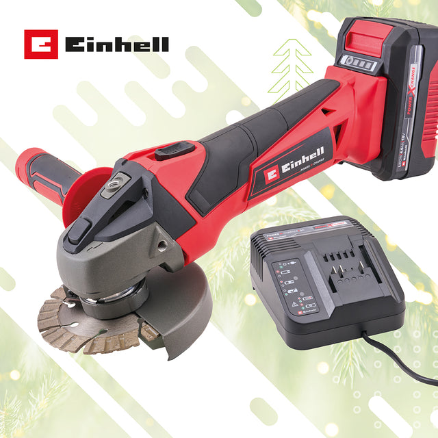 Einhell 18V Power X-Change Brushless Angle Grinder Kit 115mm - 1 x 4.0Ah