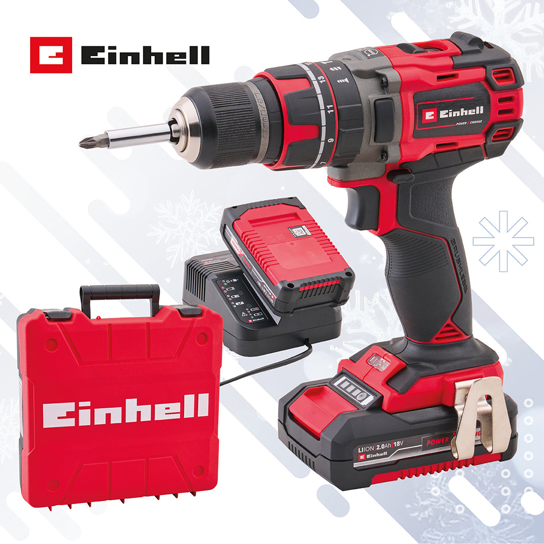 Einhell TE-CD 18/50 Li BL Brushless Combi Drill Kit - 2 x 2.0Ah Batteries