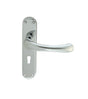 High quality image of Manital - Ibra Lever on Lock Backplate - Polished Chrome | Sku. el11cp | Trade Door Handles.