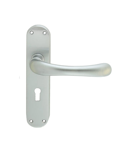 High quality image of Manital - Ibra Lever on Lock Backplate - Satin Chrome | Sku. el11sc | Trade Door Handles.