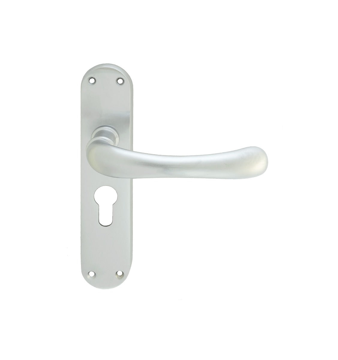 High quality image of Manital - Ibra Lever on Euro Lock Backplate - Satin Chrome | Sku. el11ysc | Trade Door Handles.