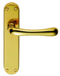 High quality image of Manital - Ibra Lever on Latch Backplate - Polished Brass | Sku. el12 | Trade Door Handles.
